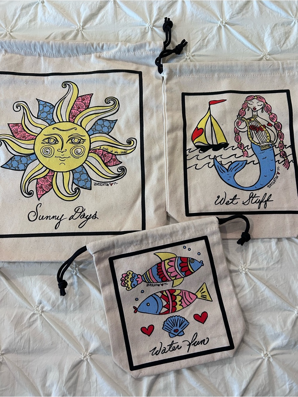 Set of 3 canvas Brighton tote bags - NWOT - Picture 2 of 5
